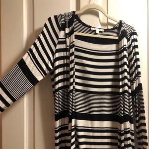 Black & white striped cardigan